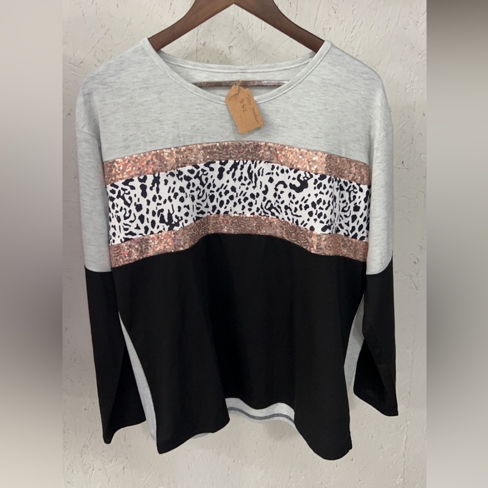 Black long sleeve cowprint